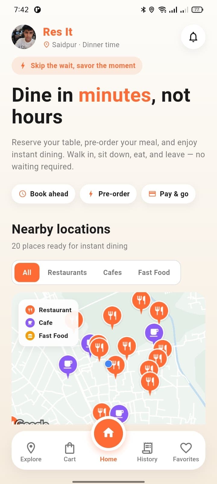 DineSwift, Multi-Tenant Restaurant Platform screen fragment